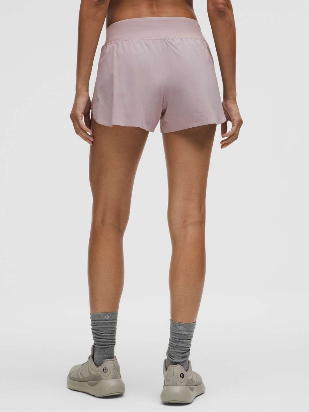 Lululemon Fast and Free High-Rise Classic-Fit Split Short 3" in Mauve Grey
